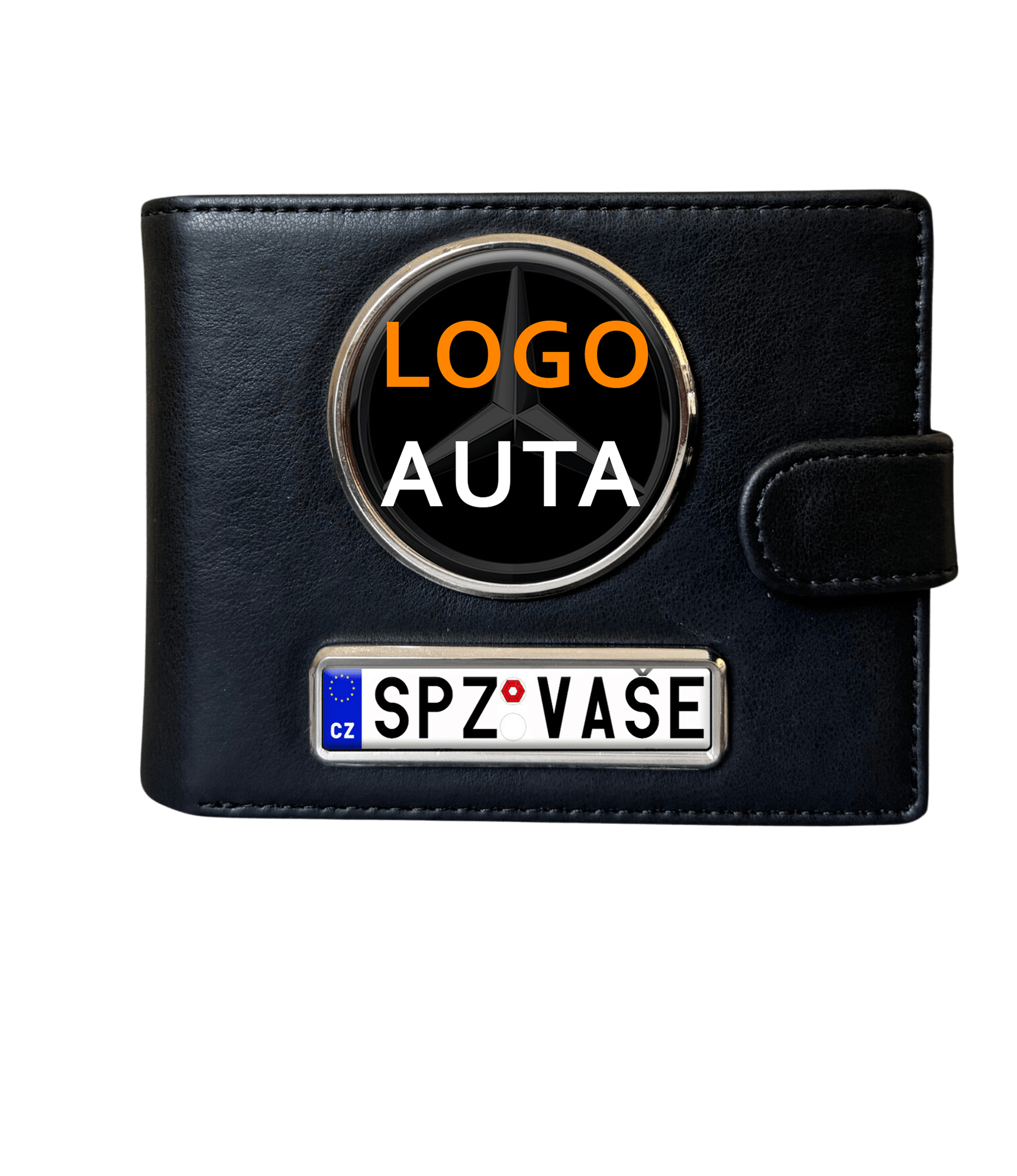 Kožená peněženka s Logo a SPZ